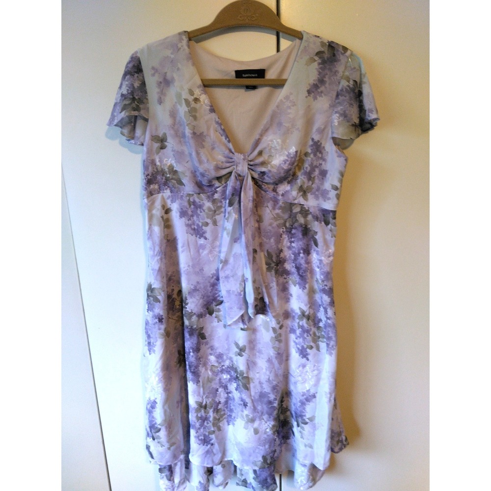 Womens Floral Empire Waist Dress Size 12/S Embroidered Fairy Whimsy 90s Coquette